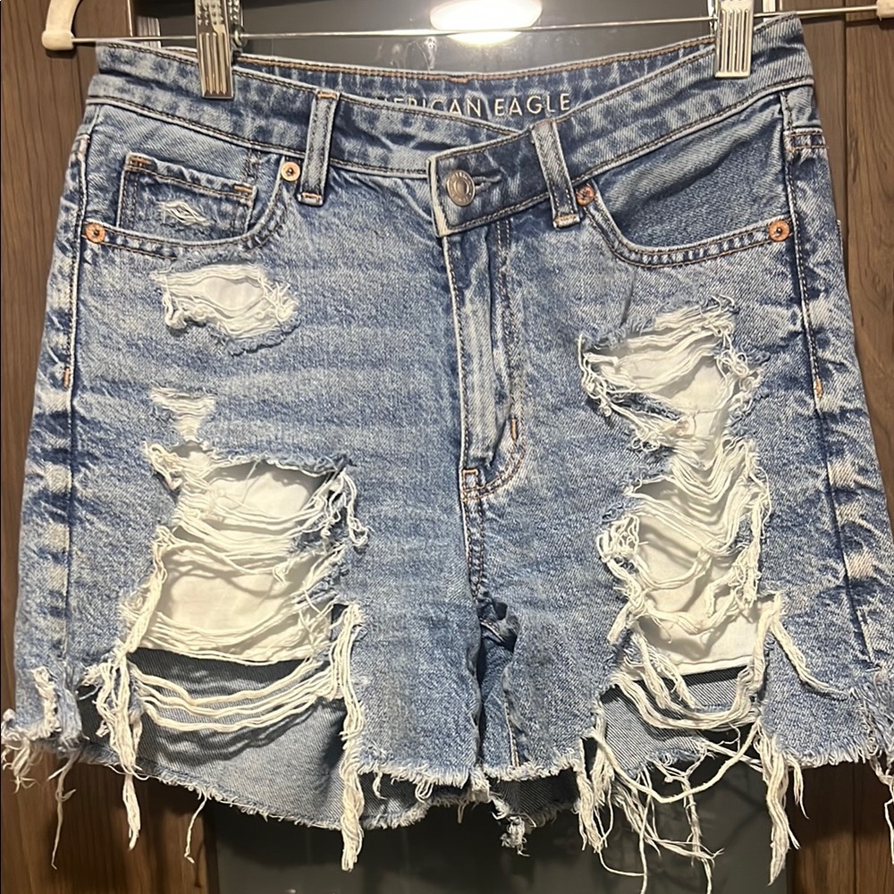 American Eagle Outfitters Blue Vintage-Inspired Jean Shorts